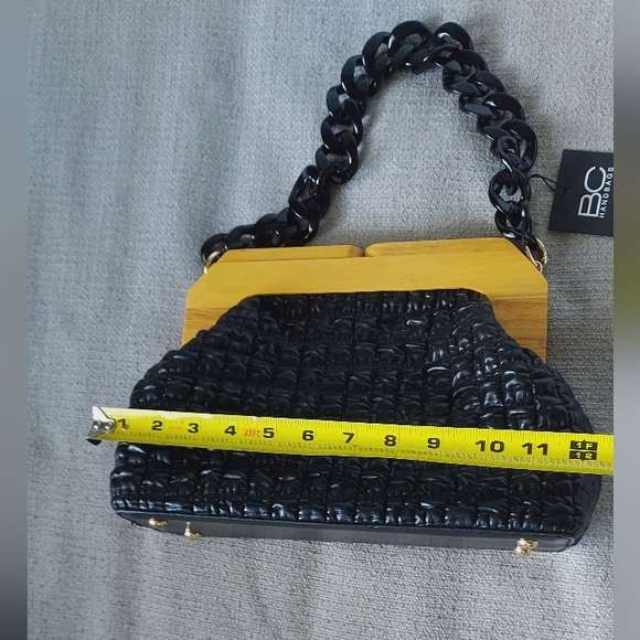 BC Handbags Quilted Wooden And Removable Shoulder Chain  Handbag - Picture 4 of 11